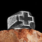 PENDRA Cross Rock Stuff Steel Ring