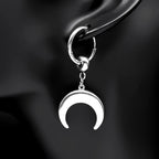 Hip Hop Moon Hoop Earrings Vintage Minimalist Metal C Shape Women Girls Stainless Steel Fashion Punk Rock Ear Rings Jewelry