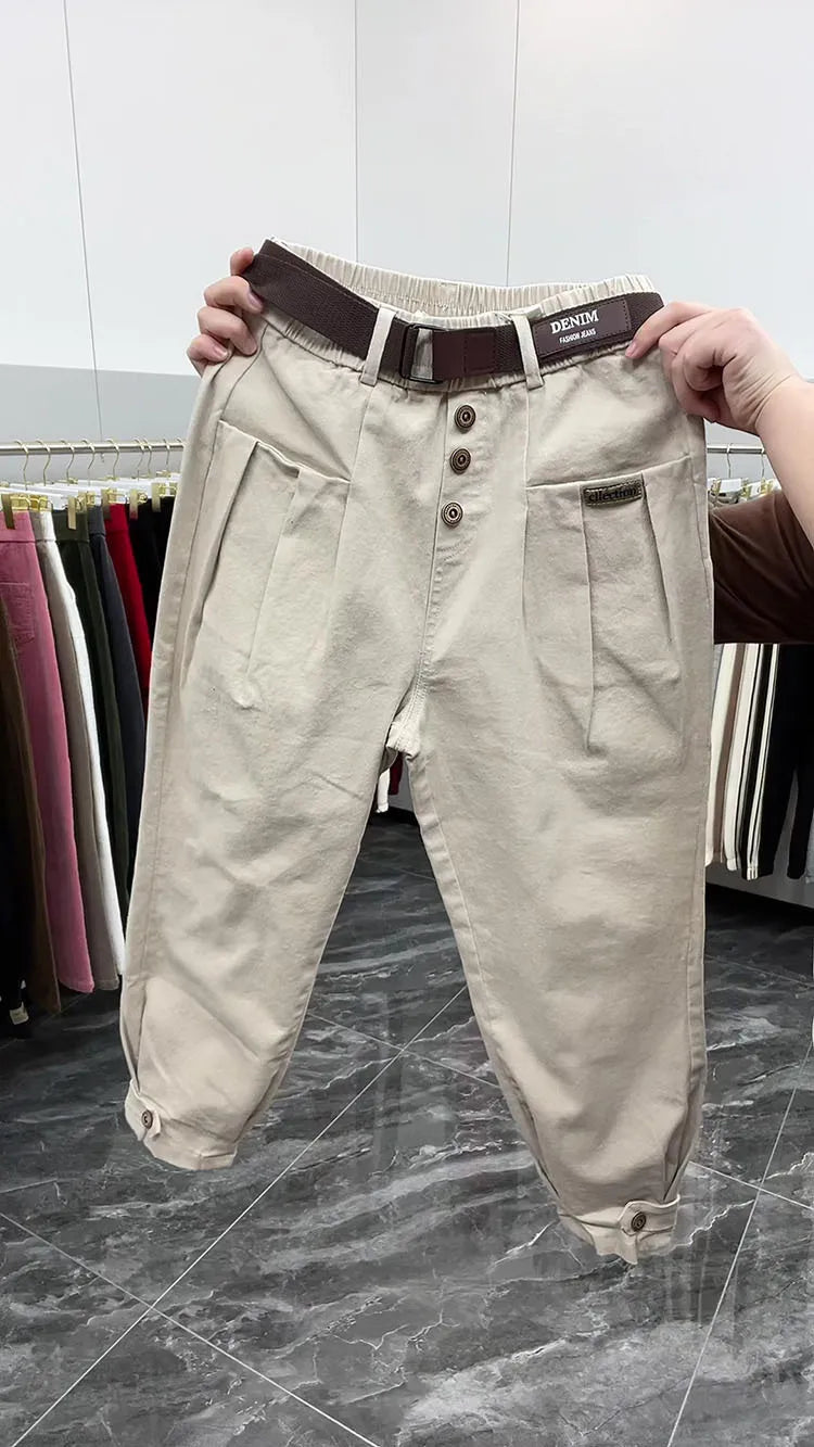 Solid Color Pants Women 2024 New Fashion Spring Autumn Korean Loose Casual Harem Pants Trousers