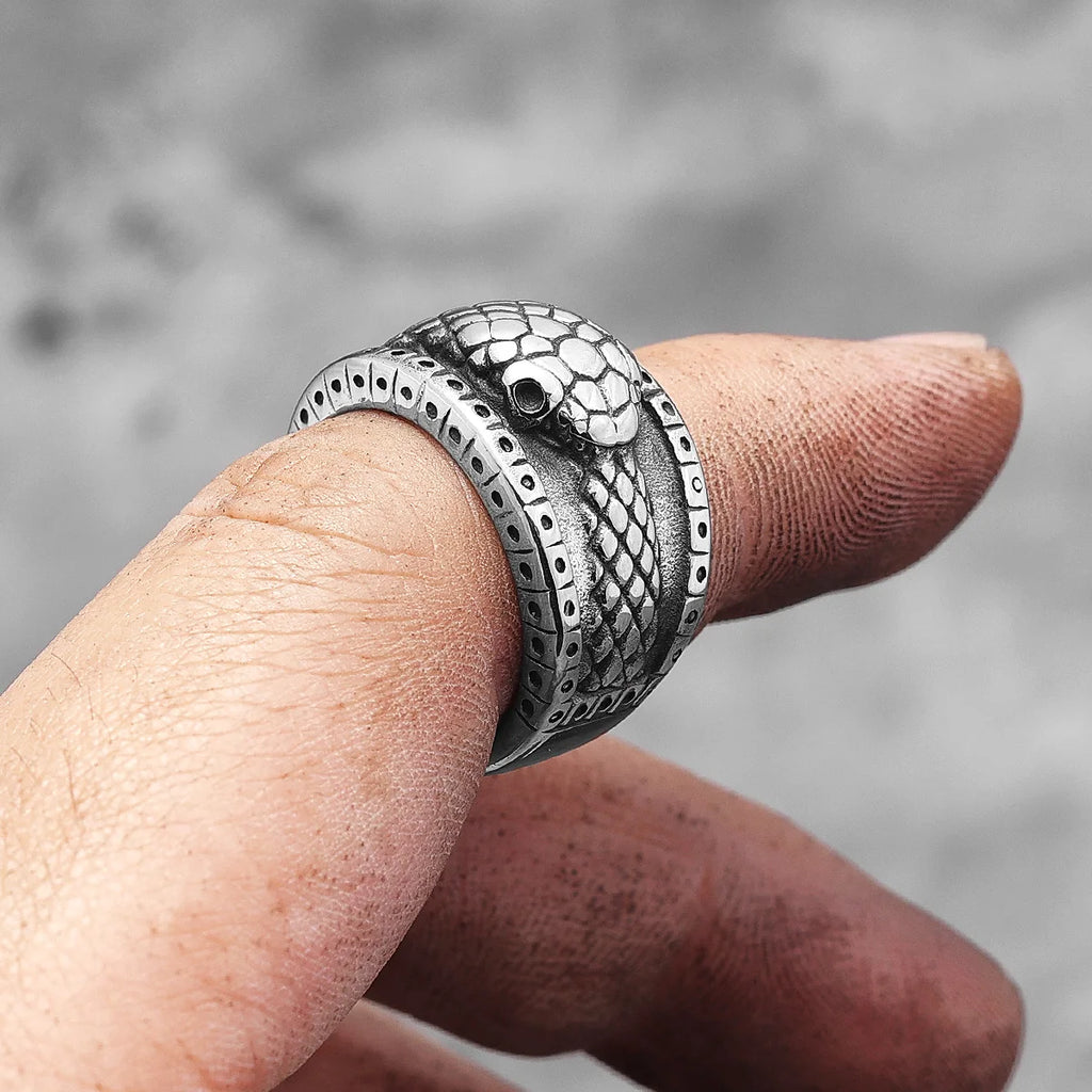 PENDRA Ouroboros Snake Animal Steel Ring