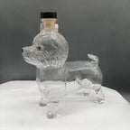JJWest Highland Terrier Shaped Whiskey Decanter, Clear Glass Liquor Bottle for Bourbon/Brandy, Unique Bar Decor & Dog Lover Gift
