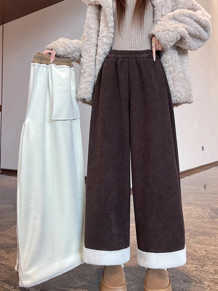 PENDRA Corduroy Splicing Lamb Pants