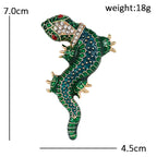 PENDRA Gecko Gleam Enamel Rhinestone Gecko Brooch