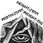 PENDRA Masonic Illuminati Octopus Steel Ring