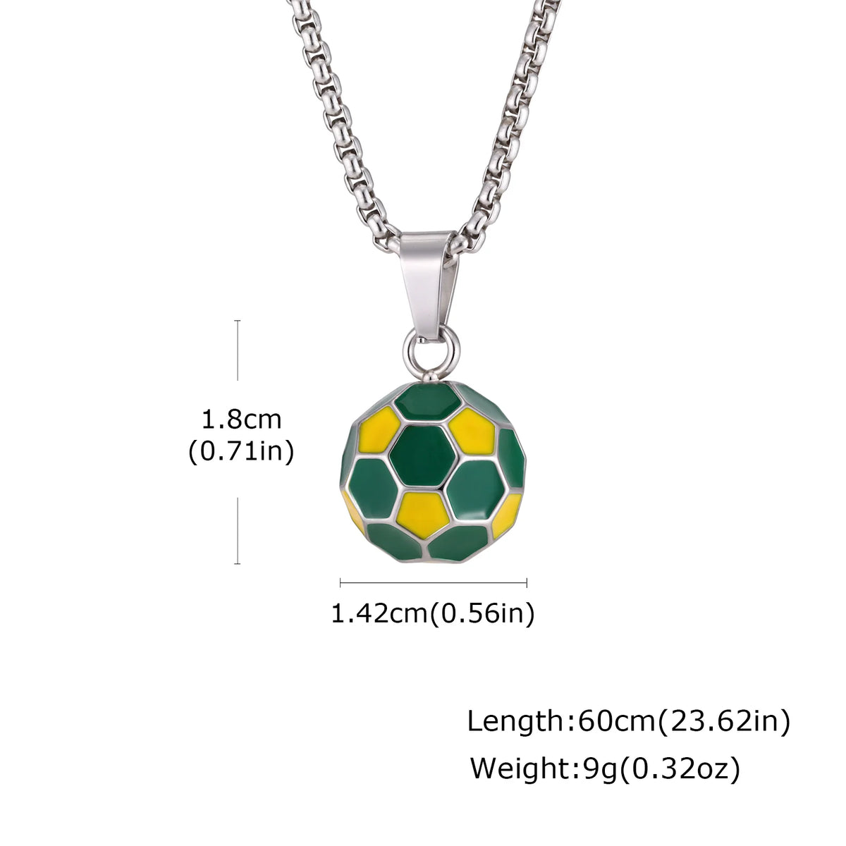 Men's Football Necklace,Classic Stainless Steel Football Pendant Necklace,Football Team Fan Jewelry