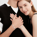 Simple Couple Bracelets for Women Men,Waterproof Stainless Steel Adjustable Mobius Bracelet,Anniversary Birthday Gift