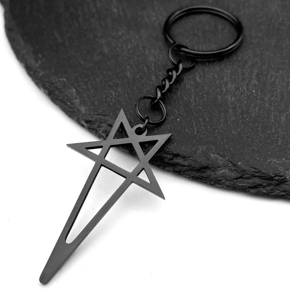 Pentagram Spike Rivet Hoop Earrings For Women Men Stainless Steel Gothic Punk Hiphop Rock Musical Ear Pendant Jewelry Gifts