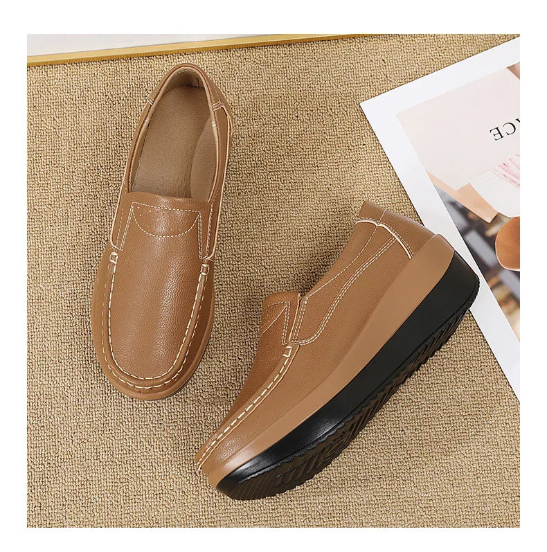 PENDRA Leather Sports Platform Shoes