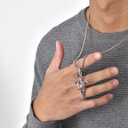PENDRA Cross Circle Pendant Necklace