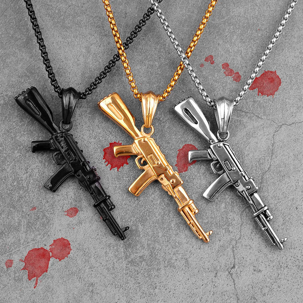 PENDRA Gun Boyfriend Steel Necklace