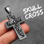Skull Texture Cross Men Necklaces Stainless Steel Pendant Chain Women Fashion Jewelry Punk New In Accessories Gifts Wholesale