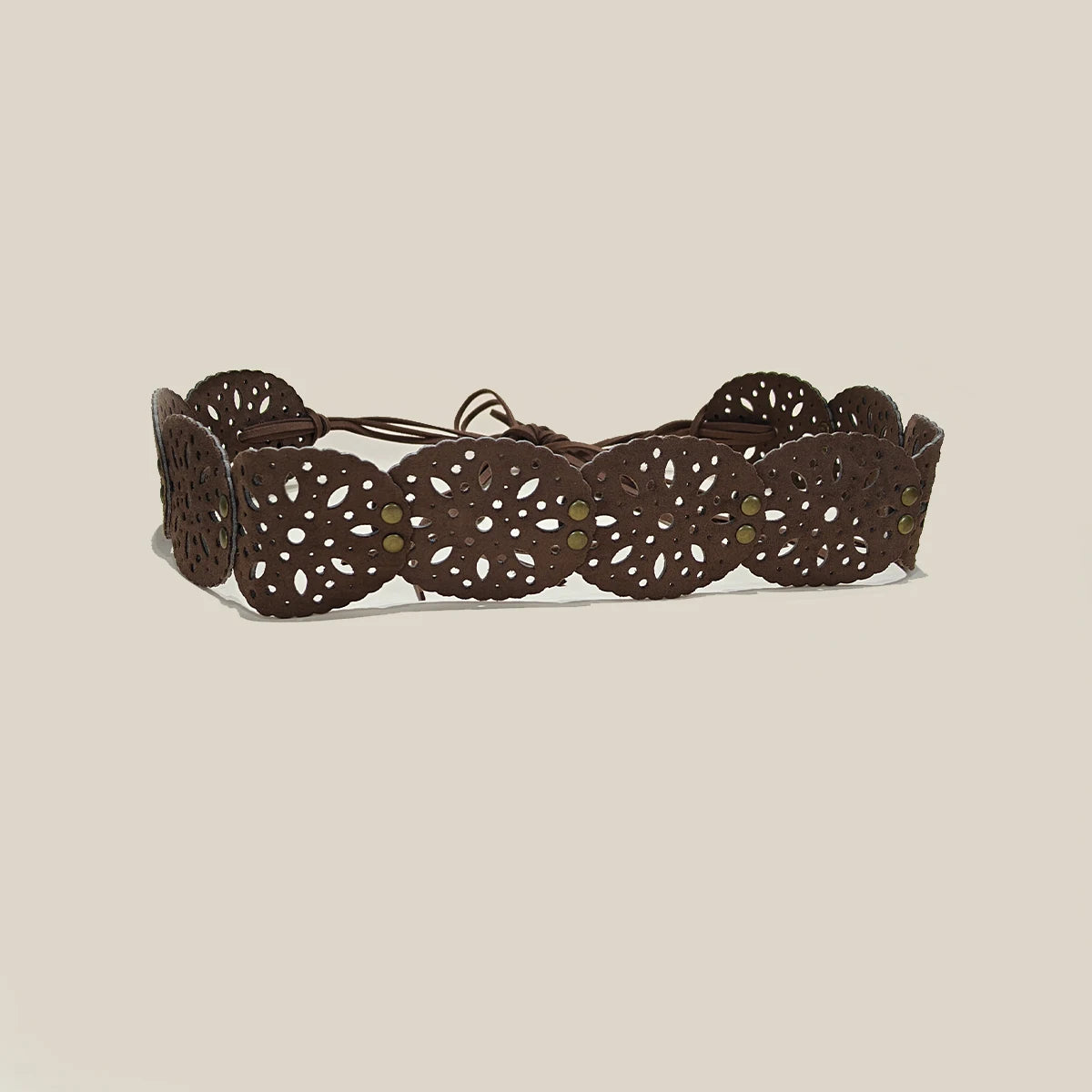Retro Ethnic Brown Bohemian Wide Belt For Women With Skirt Coat Sweater and Jeans Oval Leather Rope Western Cowgirl Waist Chain