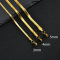 3/4/5mm Flat Snake Chain Necklace for Men Women,Stainless Steel Blade Chain Choker,Punk Hip Hop Jewelry Gift for Him