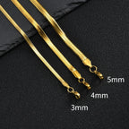 3/4/5mm Flat Snake Chain Necklace for Men Women,Stainless Steel Blade Chain Choker,Punk Hip Hop Jewelry Gift for Him