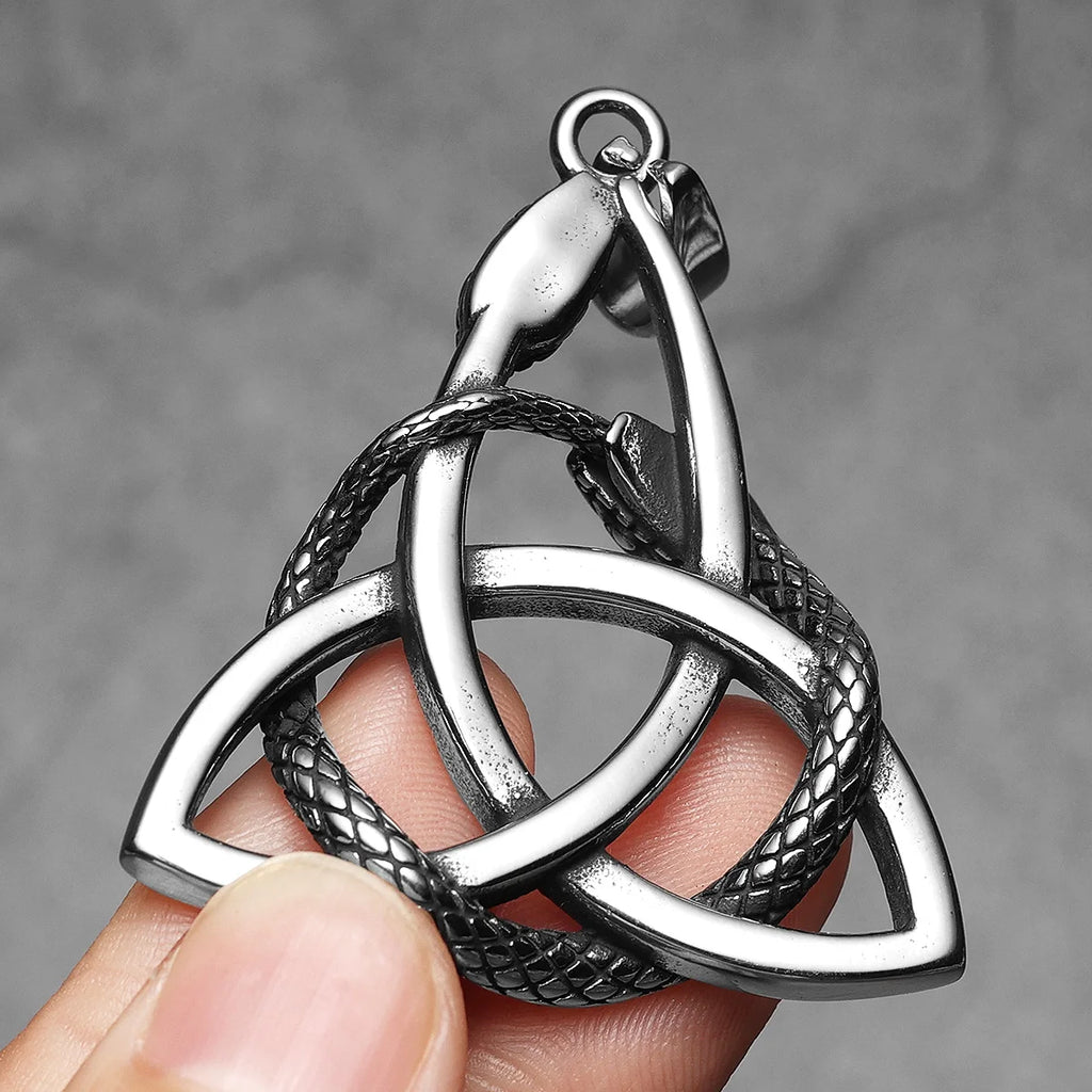PENDRA Snake Patron Saint Steel Necklace