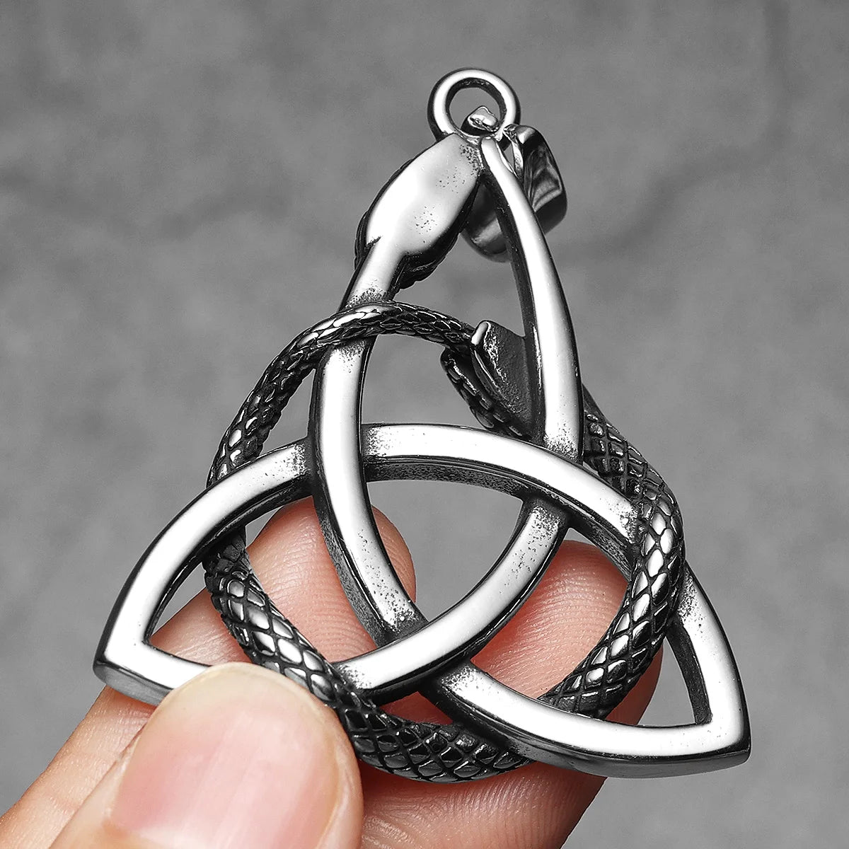 PENDRA Snake Patron Saint Steel Necklace