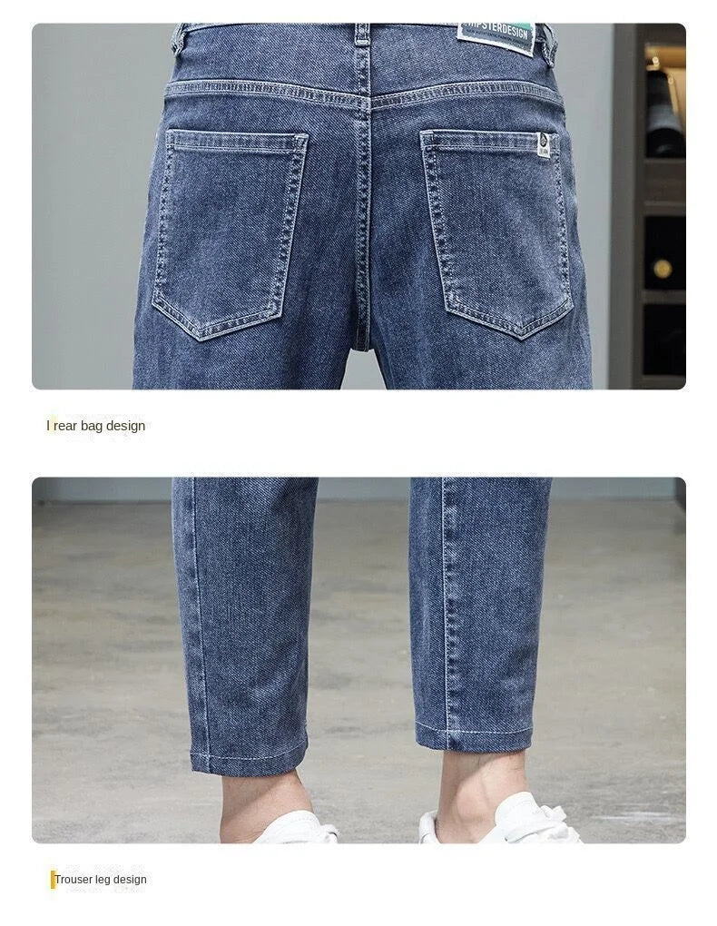 Comfortable Stylish Trendy Luxury Men's Jeans 2023 Summer Blue Cowboy Classic Jeans Casual Stretch Luxury Denim Pants for Men