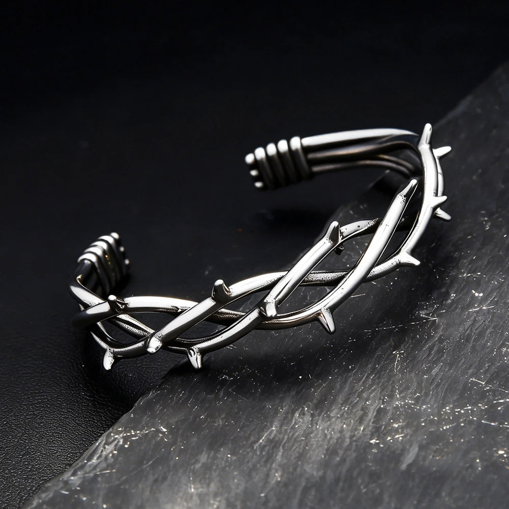 PENDRA Thornwrap Twisted Stainless Steel Cuff Bracelet