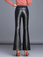 PENDRA Waist Micro Flared Leather Pants