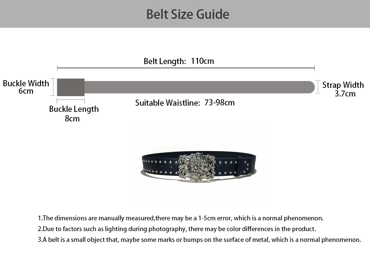 retro Punk style personalized retro embossed hollow Pink belt hot girl versatile gothic dark style Jeans belt For Women Y2K Belt