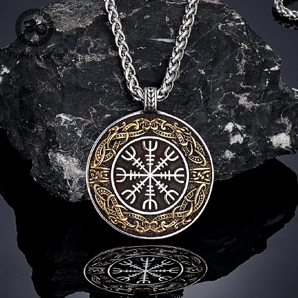 PENDRA Rune Compass Leather Necklace