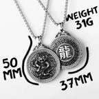 PENDRA Chinese Dragon Things Steel Necklace