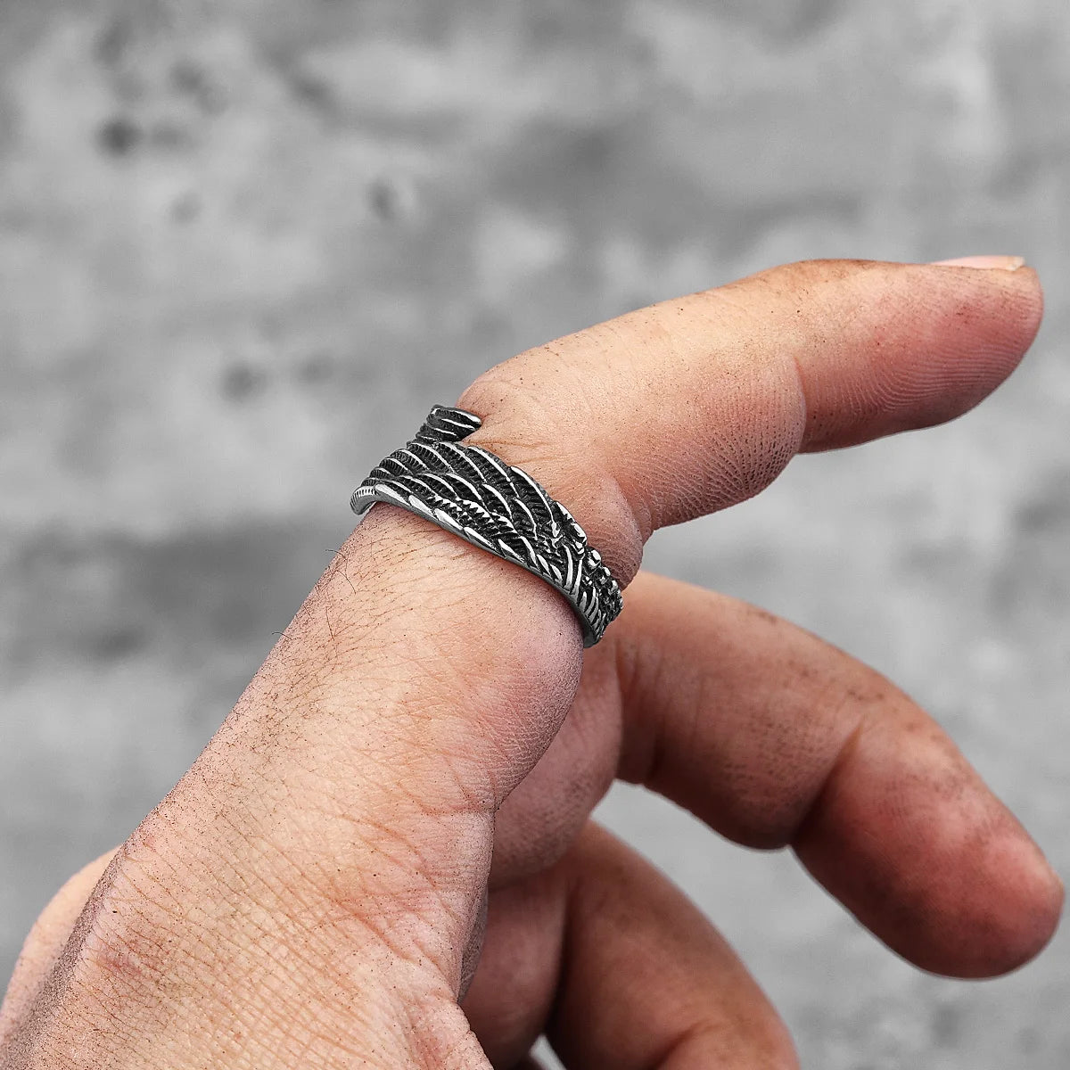 PENDRA Angel Wings Punk Ring
