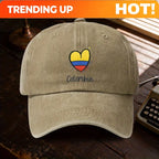 A "Colombia" Washed Baseball Cap, an Adjustable Sun-Protective Duckbill Hat Suitable for All Seasons, a Must-Have Fashion