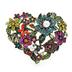 PENDRA Amoria Flower Heart Brooch