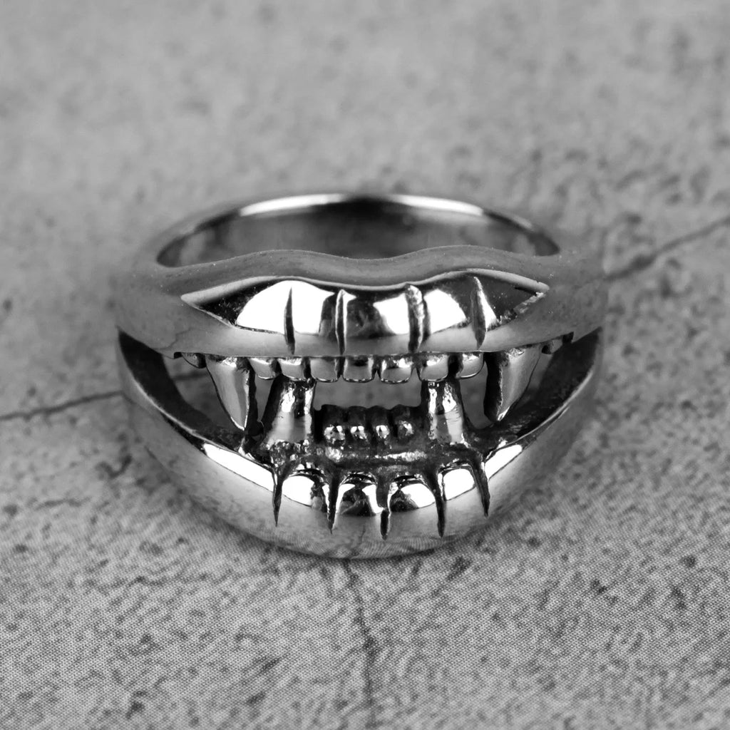 PENDRA Devil Mouth Teeth Steel Ring