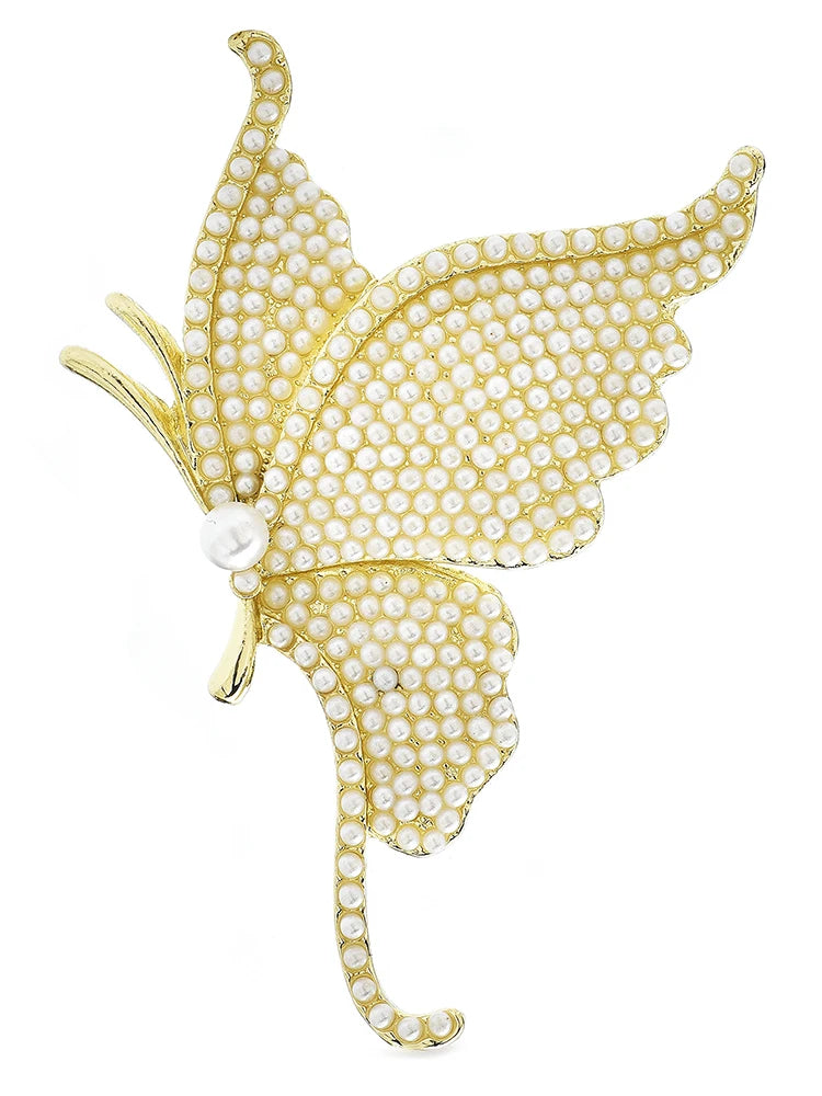 PENDRA Beautiful Pearl Butterfly Brooch