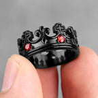 PENDRA Royal Crown Rhinestone Steel Ring