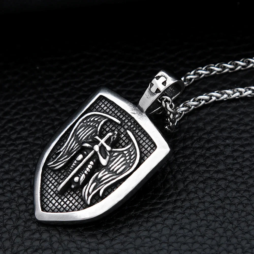 PENDRA Michaelguardian Punk 316L Stainless Steel Archangel Necklace