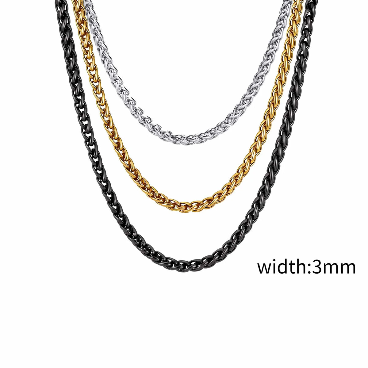 PENDRA Wheat Black Chain Necklace