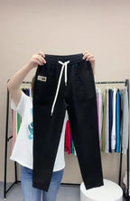 Women's Harem pants Summer Vintage Thin High Waist Straight Casual Pants Women Fashion Loose Cotton linen pants Trousers Female