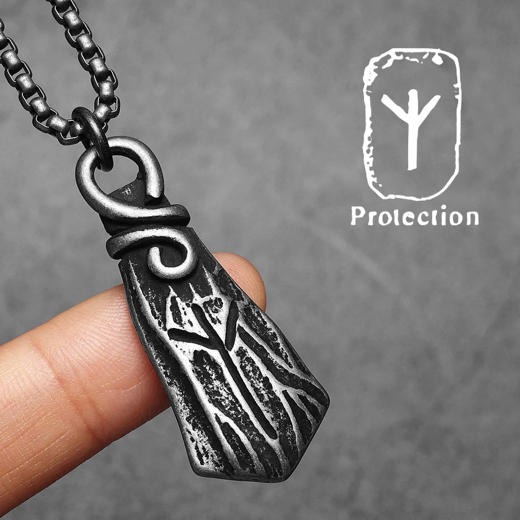 PENDRA Rune Branch Steel Necklace