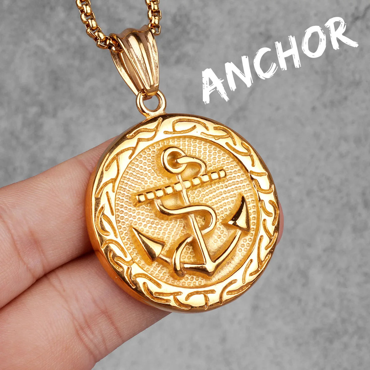 PENDRA Anchor Medals Boyfriend Steel Necklace