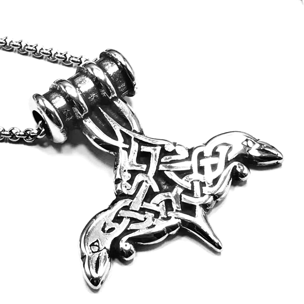 PENDRA Crow Rune Celtic Necklace