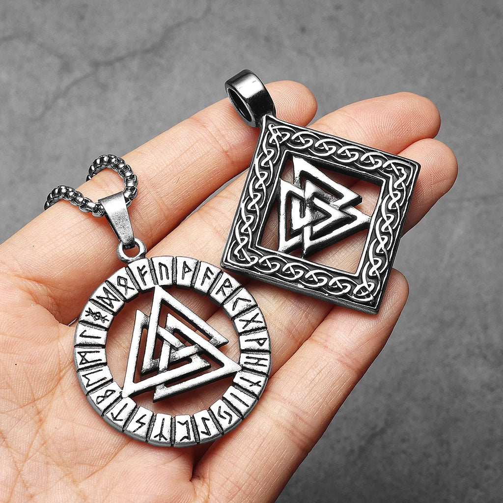 Retro Viking Runes Odin Men Necklaces Stainless Steel Pendant Chain Women Punk Fashion Jewelry New In Accessories Gift Wholesale