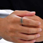 Retro Wings Ring for Men,Gothic Devil Wings Adjustable  Metal Ring,Punk Hip Hop Jewelry Gift