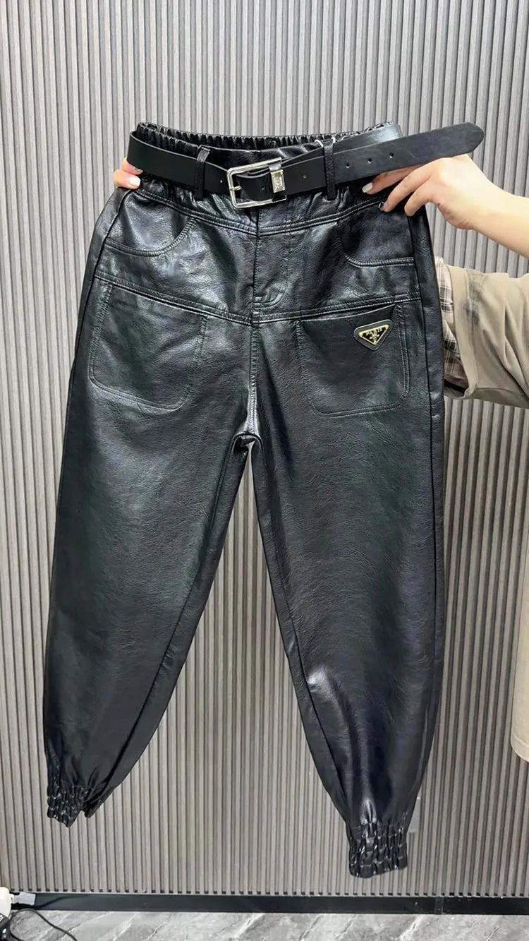 PENDRA PU Leather Warm Pants