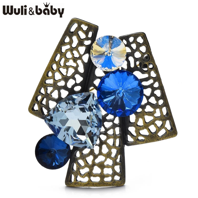 PENDRA Geometra Vintage Crystal Geometric Brooch