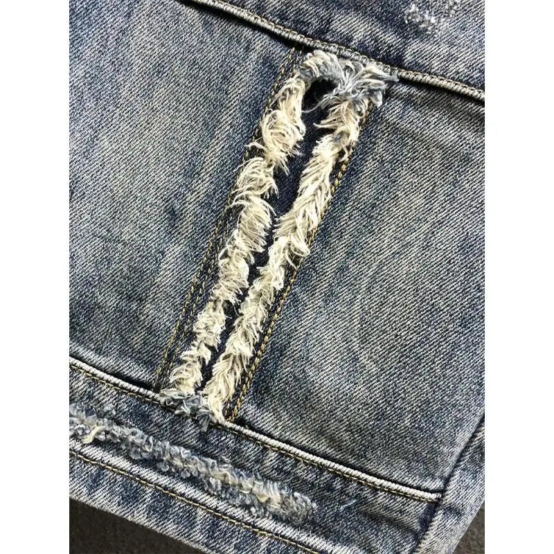 Summer Casual Denim Knee Length Jeans Shorts for Men with Ripped Holes Boyfriend Classic Streetwear Luxury Jeans Shorts for Men