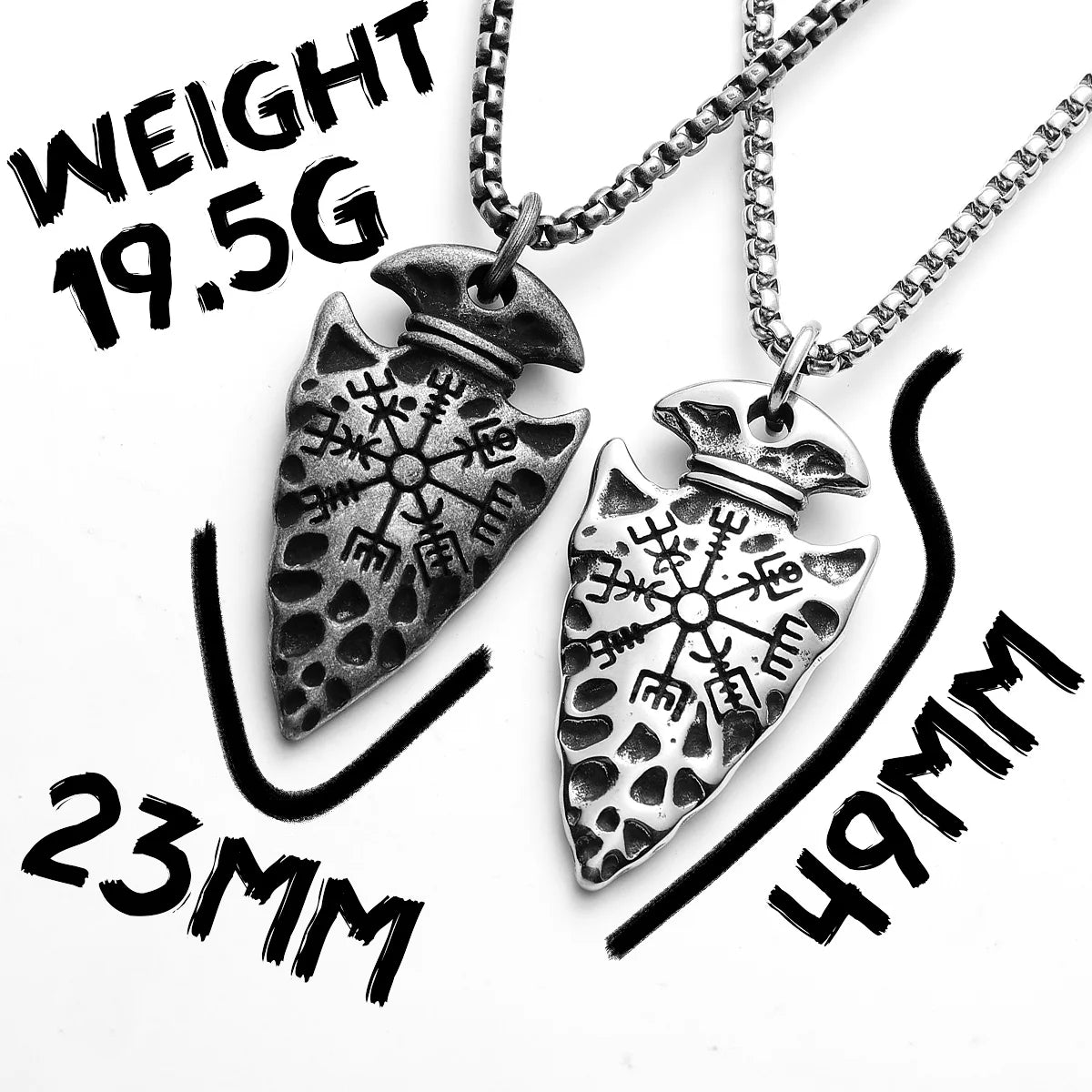 PENDRA Spear Compass Steel Necklace