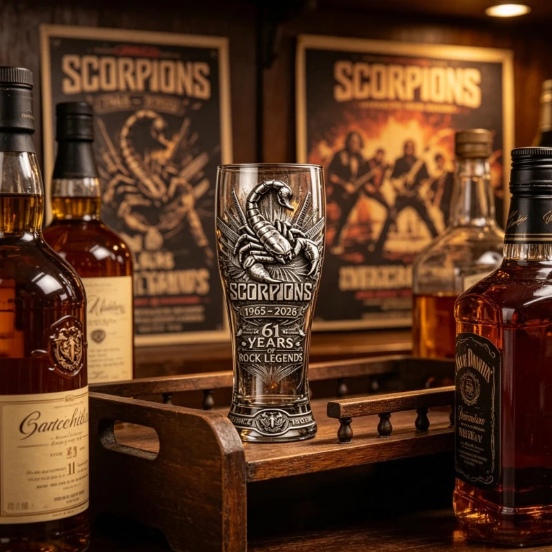 1965-2026  Punk Rock Scorpions Legends Beer Glass Cup 61 Years Bar Party Drinkware Collection Ornaments
