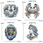 PENDRA Zodiac Porcelain Animal Brooch