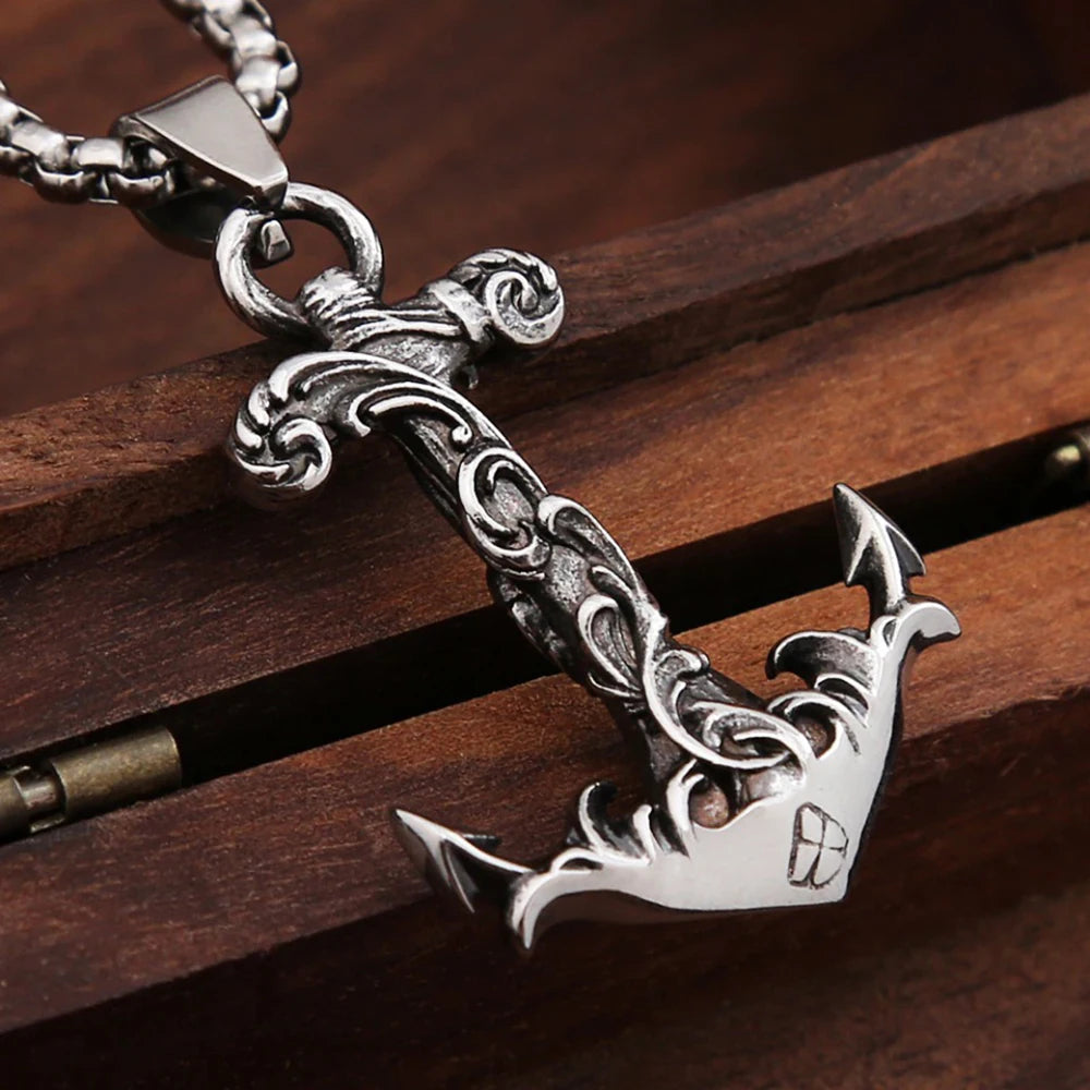 PENDRA Vikinganchor Nordic Anchor Pendant Necklace