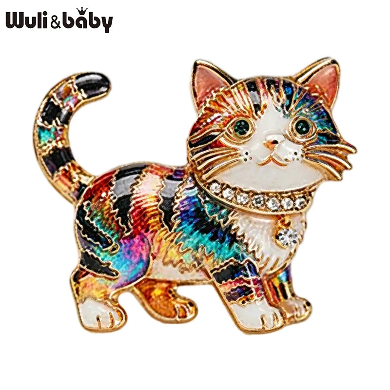 PENDRA Kitty Rhinestone Cat Brooch