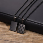 PENDRA Square Checkerboard Pendant Necklace