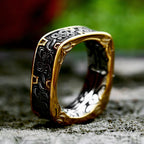 PENDRA Squareforge Embossed Pattern Ring